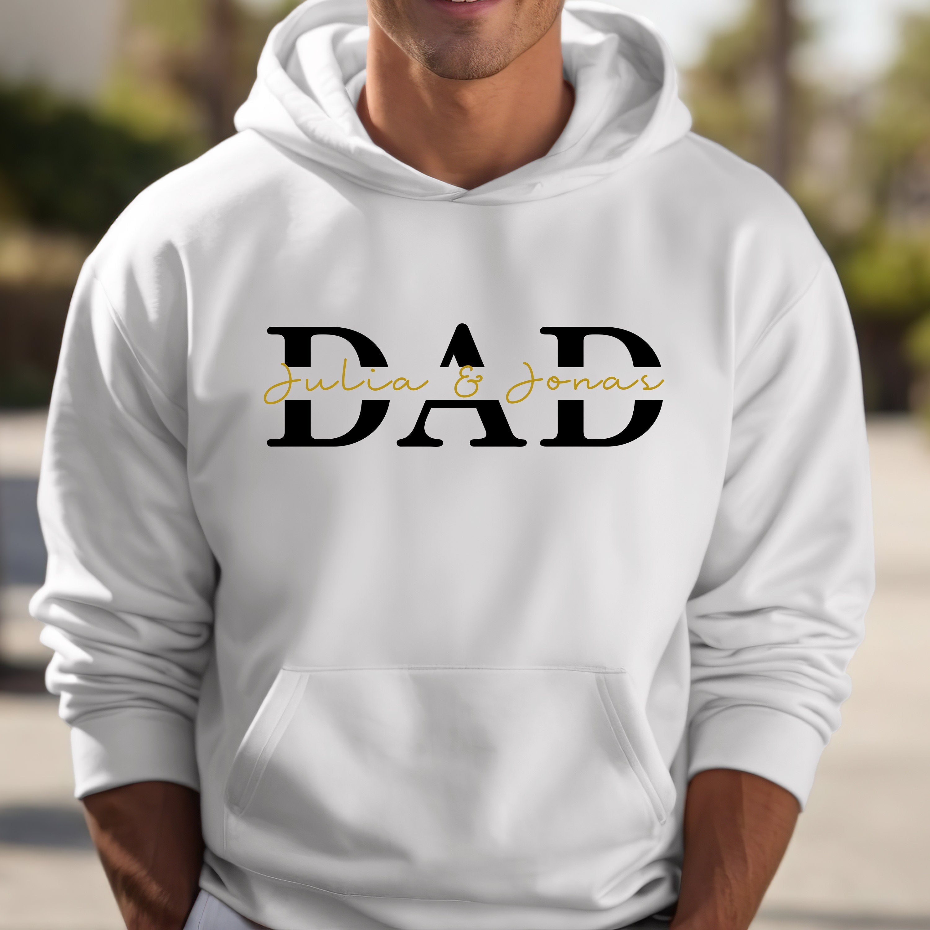 Papa Hoodie Personalisiert, Vater T-Shirt Geschenk Cool Dad Druck Stickerei Sweatshirt HCMD0124