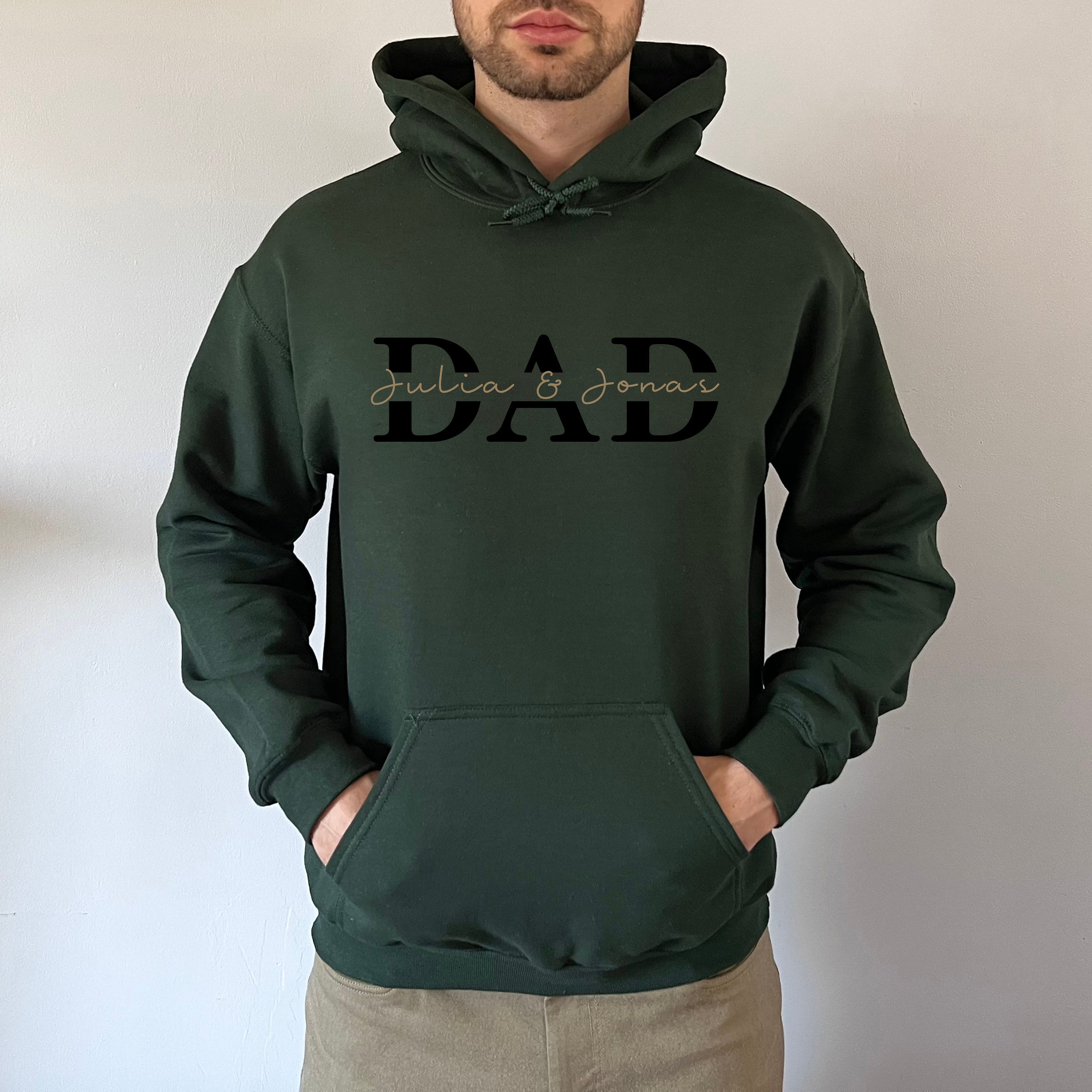 Papa Hoodie Personalisiert, Vater T-Shirt Geschenk Cool Dad Druck Stickerei Sweatshirt HCMD0124