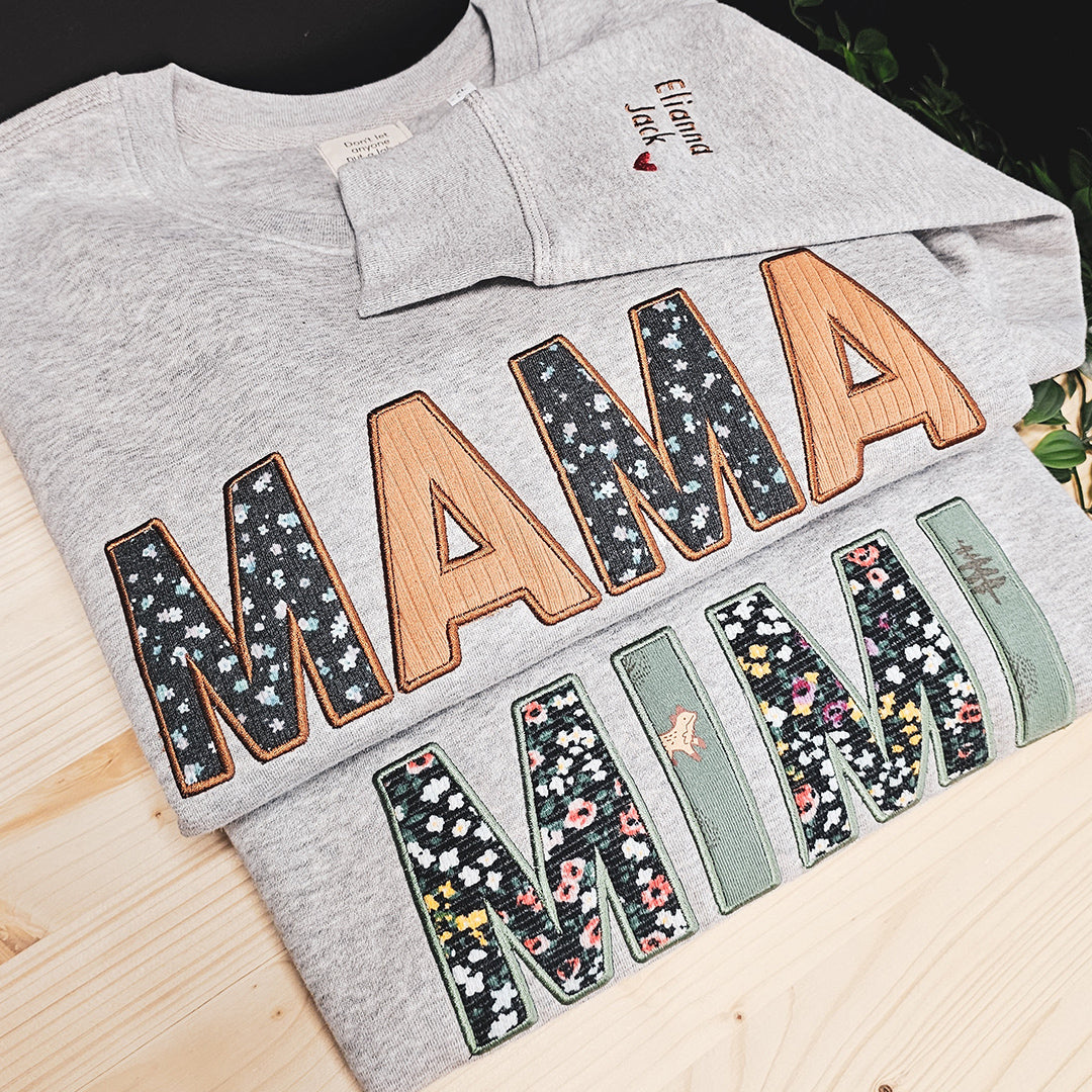 Mama Embroidered Baby Outfit Keepsake Applique Sweatshirt HCMD29