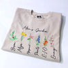 Custom Mom's Grandma's Mama's Garden Birth Flower Sweatshirt with Kid's Names HCMD35