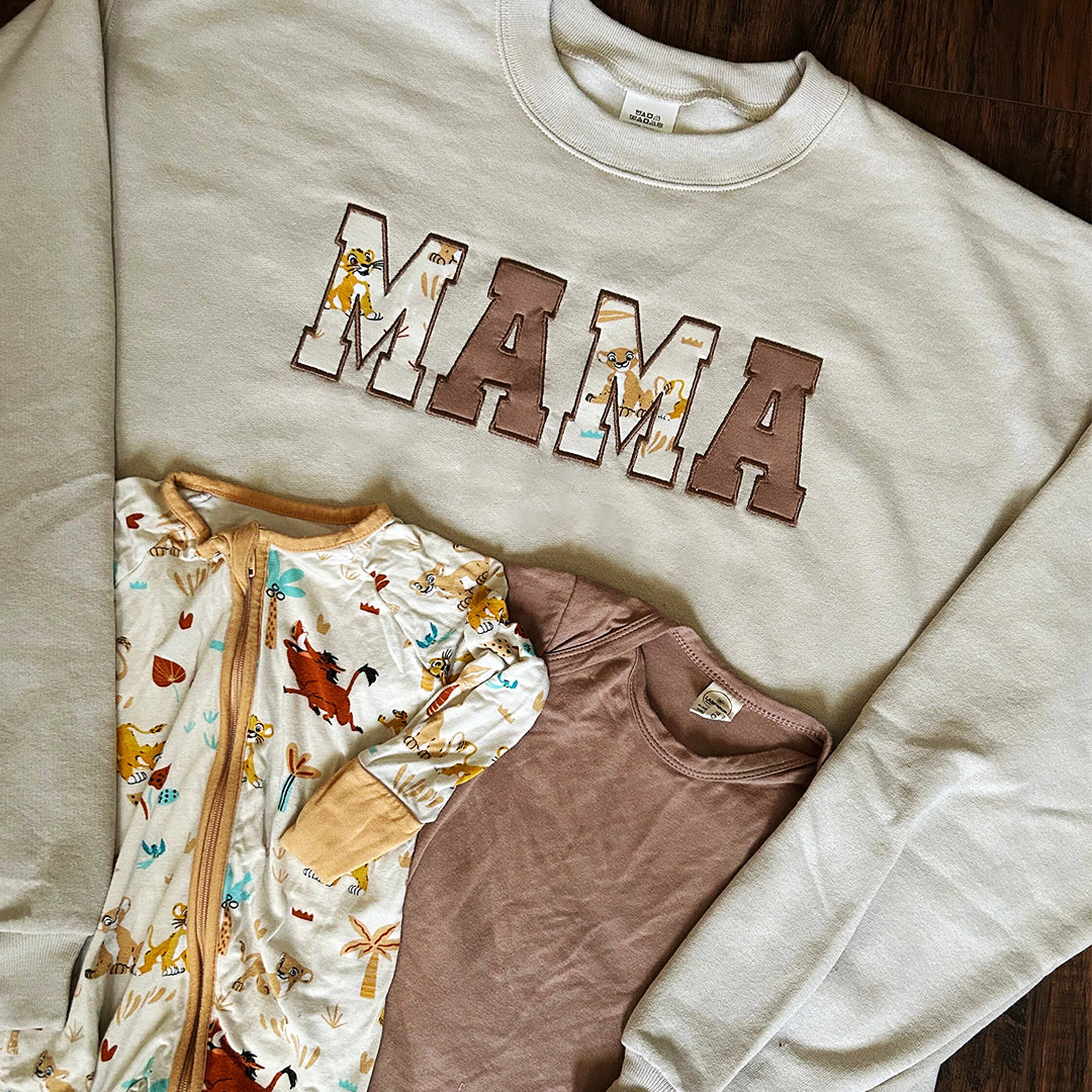 Mama Embroidered Baby Outfit Keepsake Applique Sweatshirt HCMD29