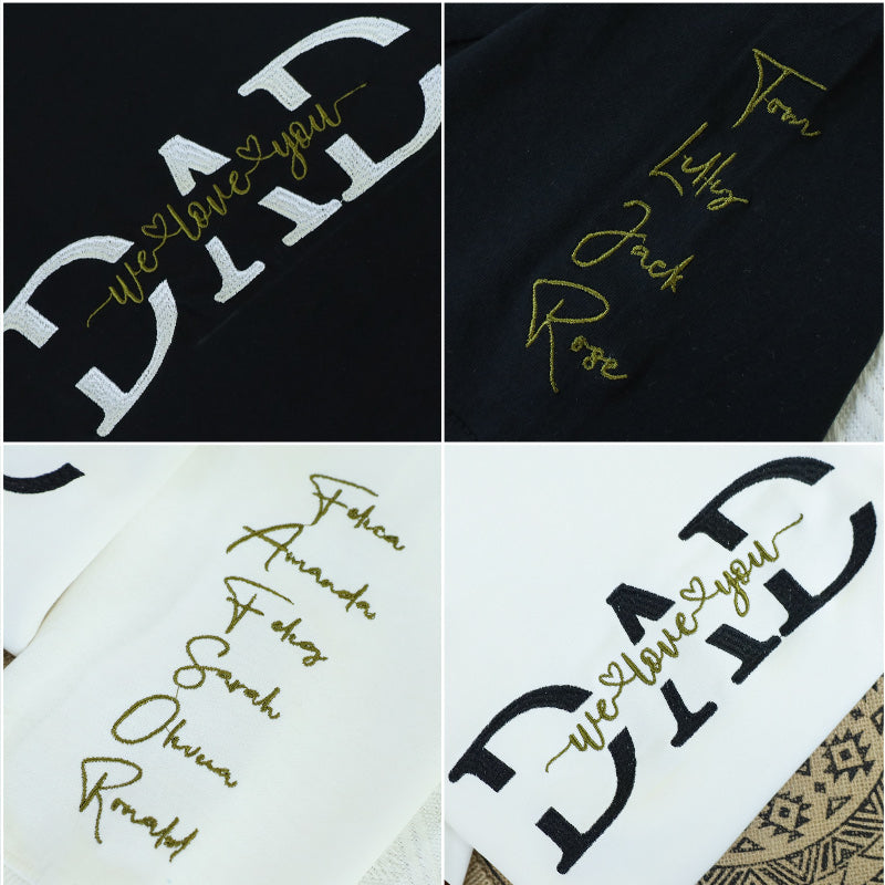 Papa Hoodie Personalisiert, Vater T-Shirt Geschenk Cool Dad Druck Stickerei Sweatshirt HCMD0124