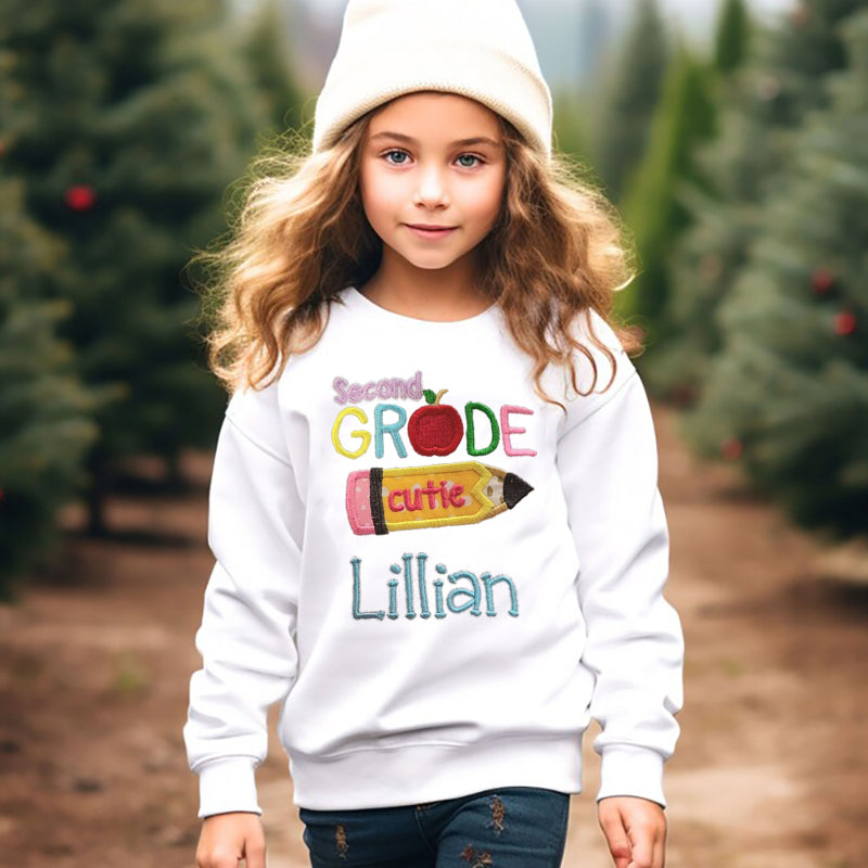 Personalized Second Grade Cutie Shirt First Day of School Outfit Back to School Gifts