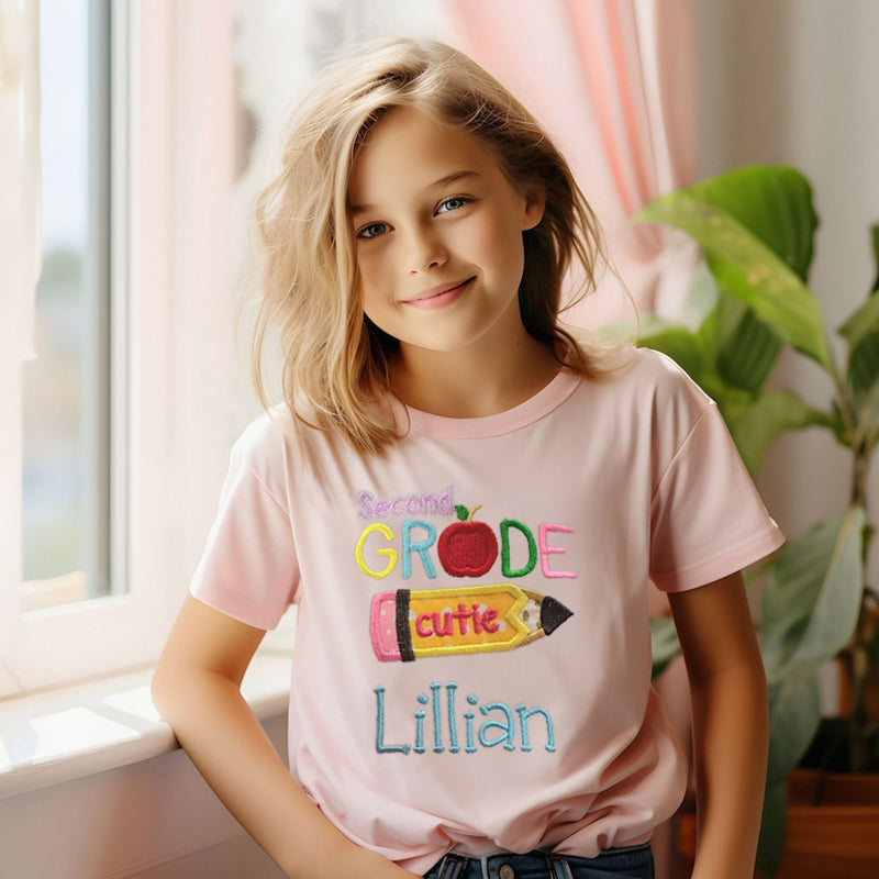 Personalized Second Grade Cutie Shirt First Day of School Outfit Back to School Gifts