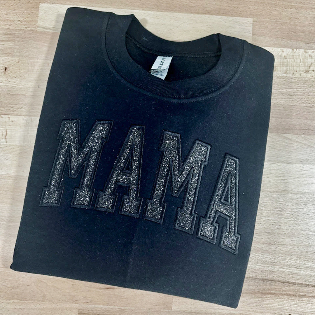 Embroidered Aesthetic Mama Crewneck Tone on Tone Sand Beige Neutral Applique Sweatshirt Crew Neck HCMD27