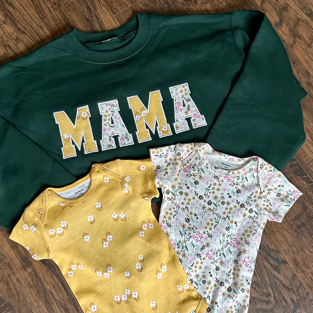 Mama Embroidered Baby Outfit Keepsake Applique Sweatshirt HCMD30