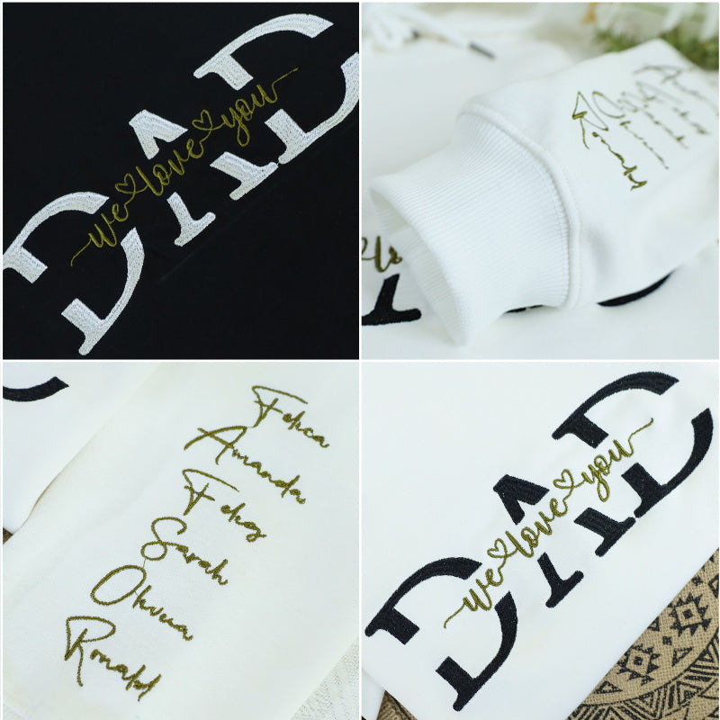 Papa Hoodie Personalisiert, Vater T-Shirt Geschenk Cool Dad Druck Stickerei Sweatshirt HCMD0124
