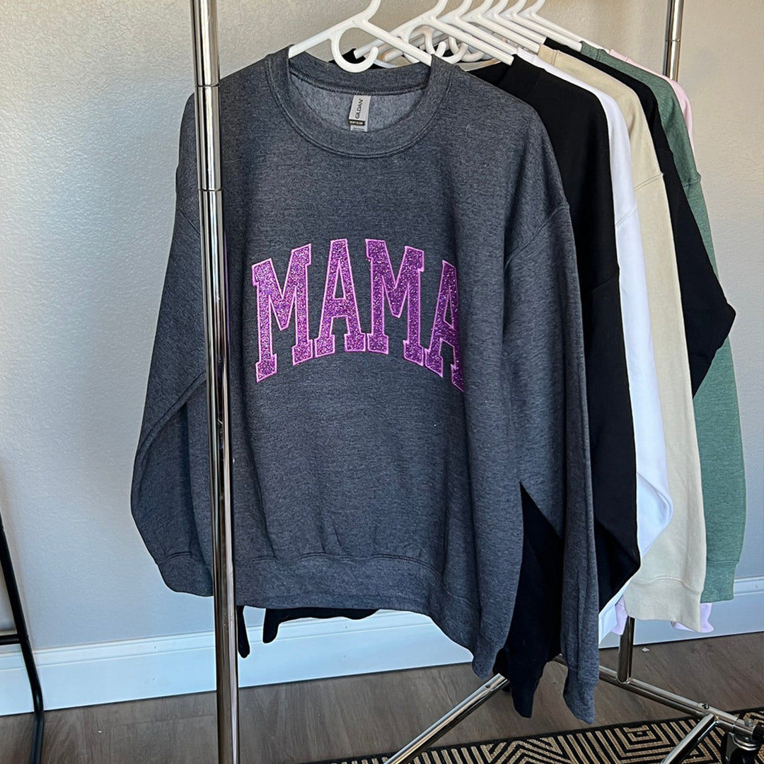Custom Glitter Mama Sweatshirt Hoodie Mother's Day Gifts HCMD33