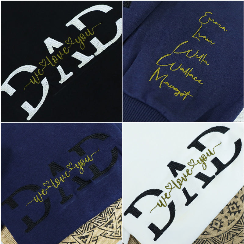 Papa Hoodie Personalisiert, Vater T-Shirt Geschenk Cool Dad Druck Stickerei Sweatshirt HCMD0124