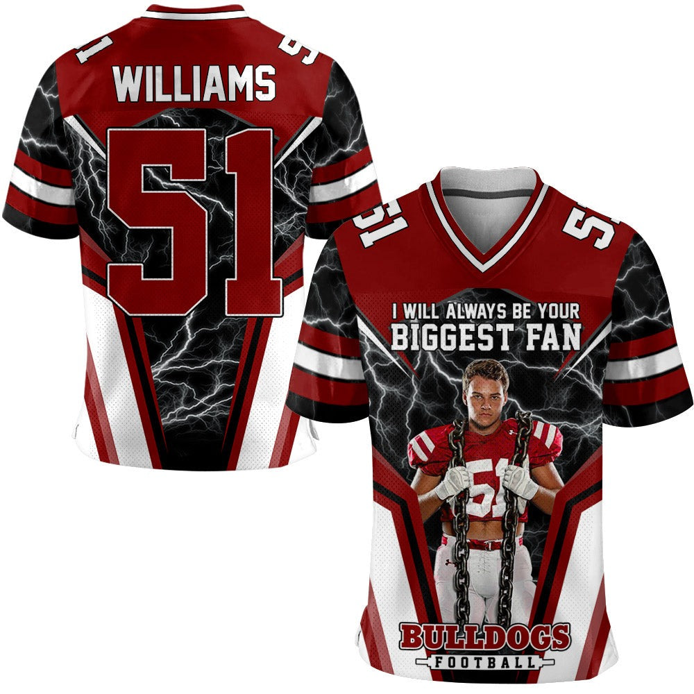 I Will Always Be Your Biggest Fan Personalized All Over Print Football Jersey For Football Mom Grandma Sport Family HCMD0318