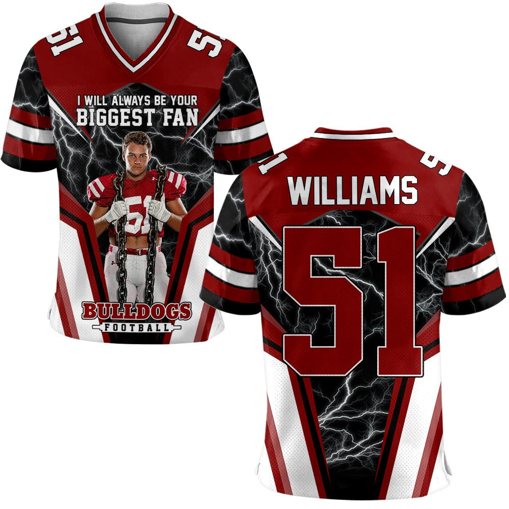 I Will Always Be Your Biggest Fan Personalized All Over Print Football Jersey For Football Mom Grandma Sport Family HCMD0318