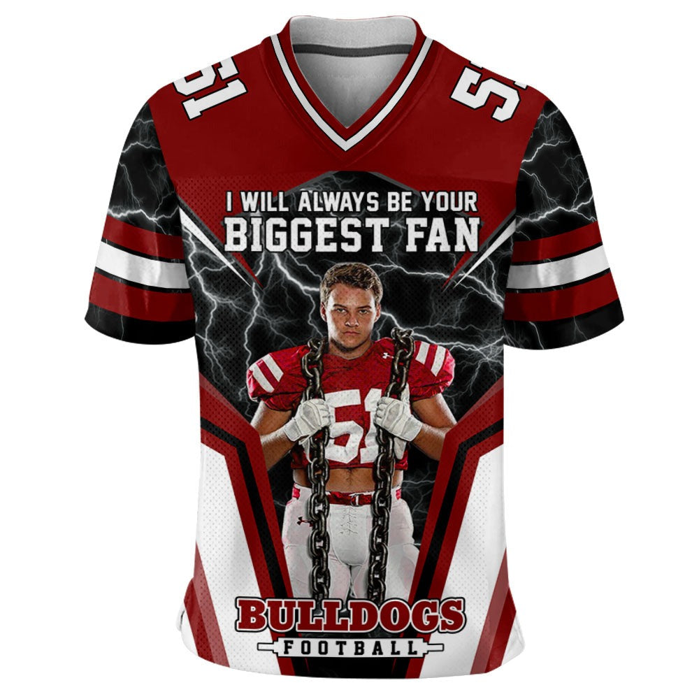 I Will Always Be Your Biggest Fan Personalized All Over Print Football Jersey For Football Mom Grandma Sport Family HCMD0318