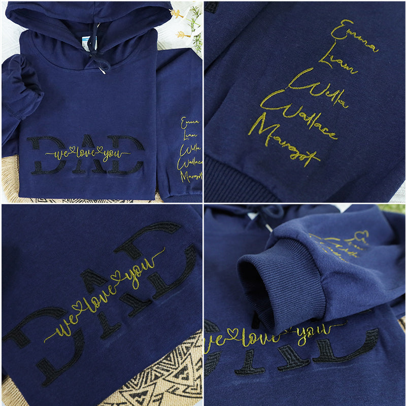 Papa Hoodie Personalisiert, Vater T-Shirt Geschenk Cool Dad Druck Stickerei Sweatshirt HCMD0124
