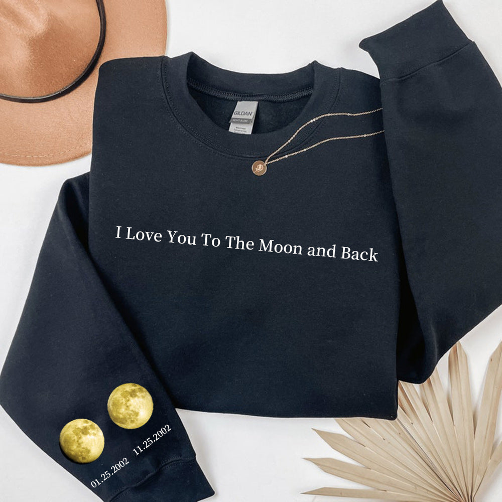 Personalized Moon Phase Sweatshirt Couple Gift Valentine's Day Gift HCMD0277