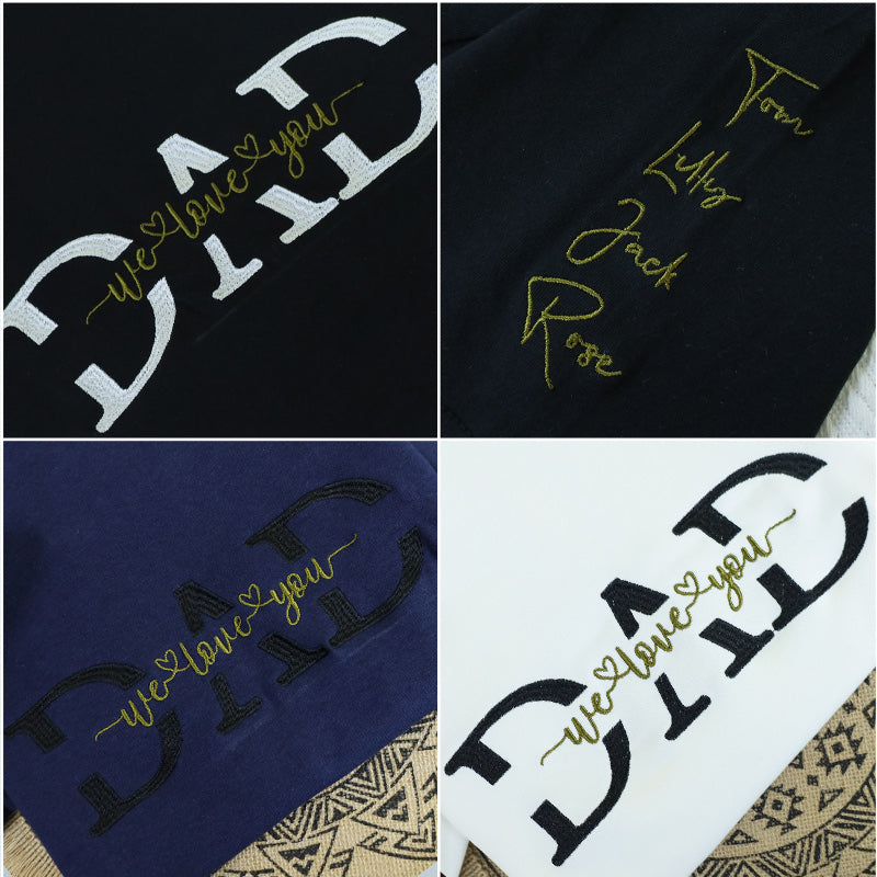 Papa Hoodie Personalisiert, Vater T-Shirt Geschenk Cool Dad Druck Stickerei Sweatshirt HCMD0124