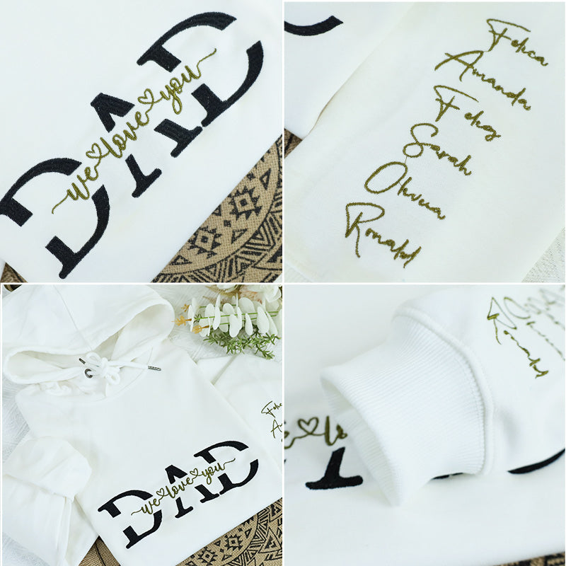 Papa Hoodie Personalisiert, Vater T-Shirt Geschenk Cool Dad Druck Stickerei Sweatshirt HCMD0124