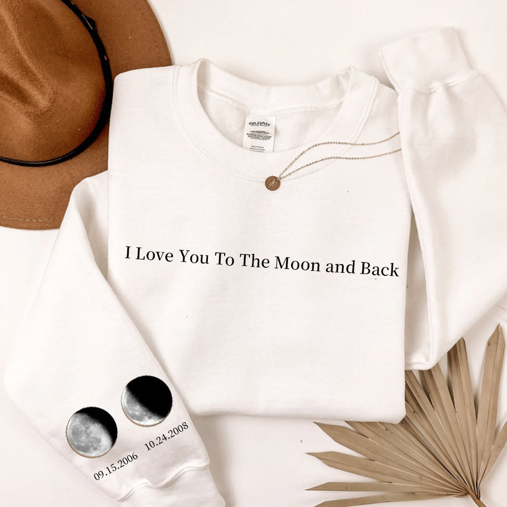 Personalized Moon Phase Sweatshirt Couple Gift Valentine's Day Gift HCMD0277