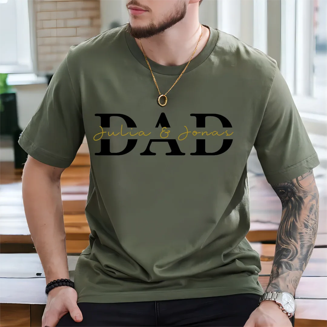 Papa Hoodie Personalisiert, Vater T-Shirt Geschenk Cool Dad Druck Stickerei Sweatshirt HCMD0124