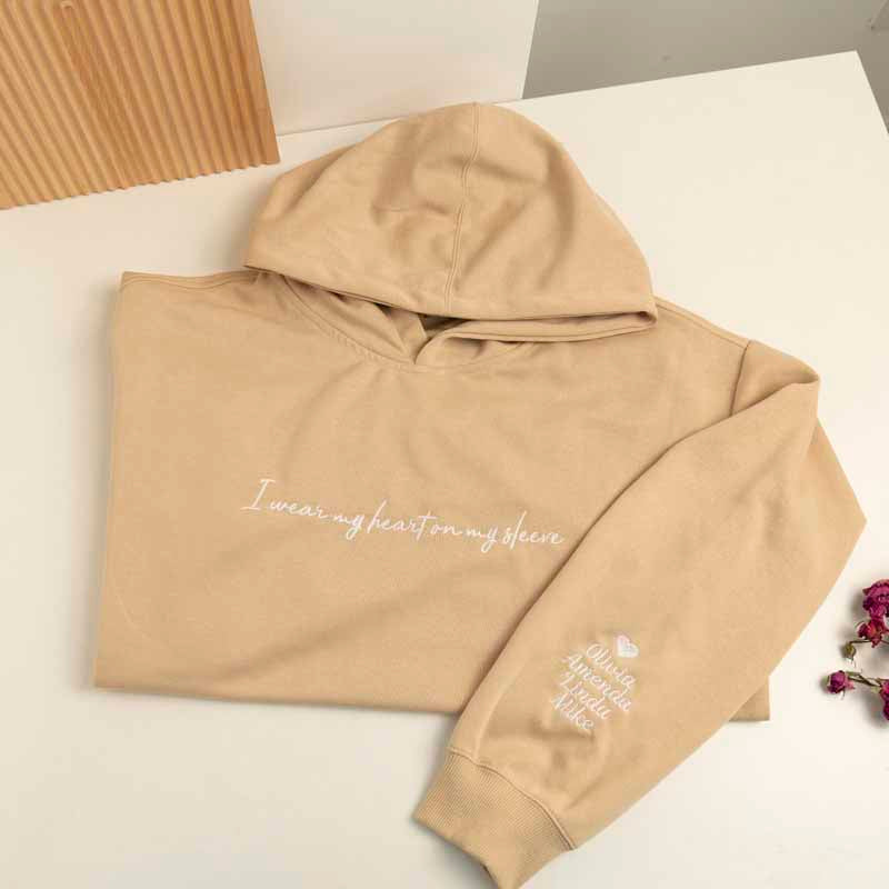 I Wear My Heart On My Sleeve Sweatshirt and Hoodie Gift for Mom Mother's Day Gift HCMD0107