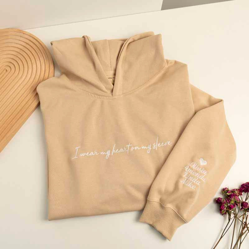 I Wear My Heart On My Sleeve Sweatshirt and Hoodie Gift for Mom Mother's Day Gift HCMD0107