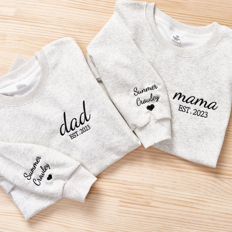 Dad Embroidered Sweatshirt Custom Dad Shirt With Kids Names HCMD0074