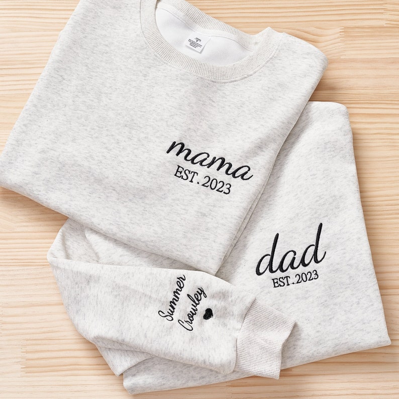 Dad Embroidered Sweatshirt Custom Dad Shirt With Kids Names HCMD0074