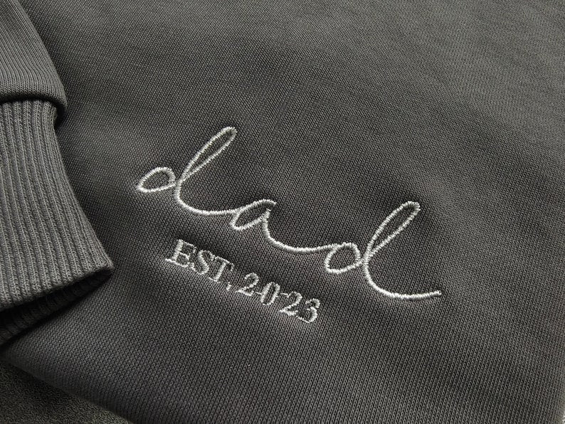 Dad Embroidered Sweatshirt Custom Dad Shirt With Kids Names HCMD0075