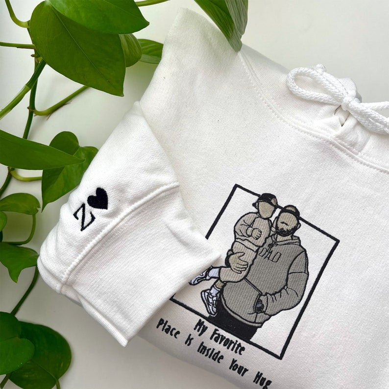 Personalized Dad Portrait Hoodie from Your Photo Unique Father's Day Gifts HCMD0078