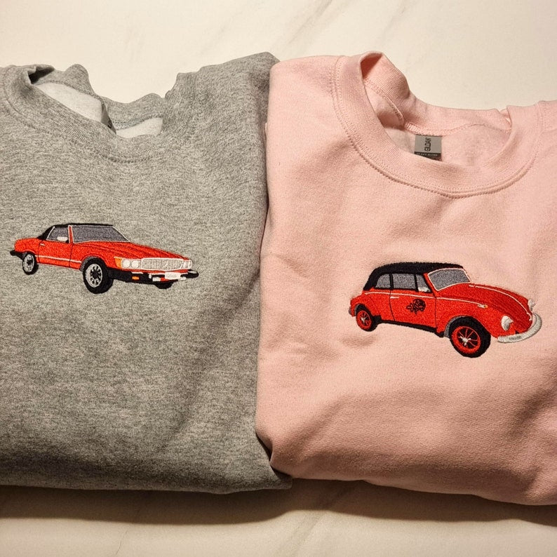 Custom Embroidered Car Sweatshirt Personalized Car Photo Embroidered Hoodie HCMD0080