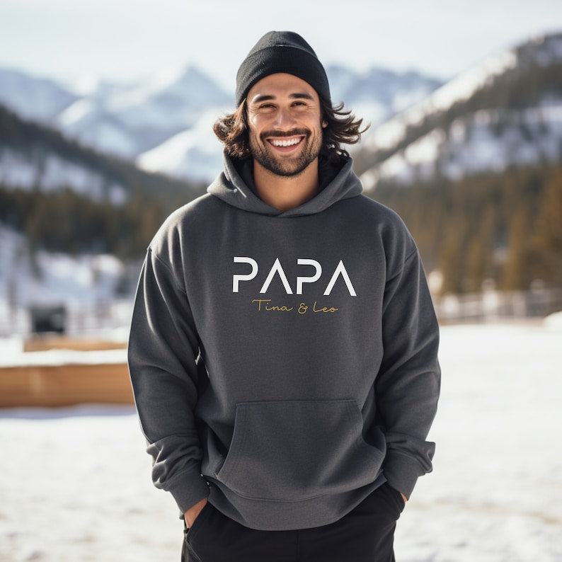 Personalisiert mit Namen Papa Hoodie HCMD0086 