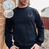 Custom Dad Est with Kids Names and Heart on Sleeve Sweatshirt Father's Day Gift HCMD0087
