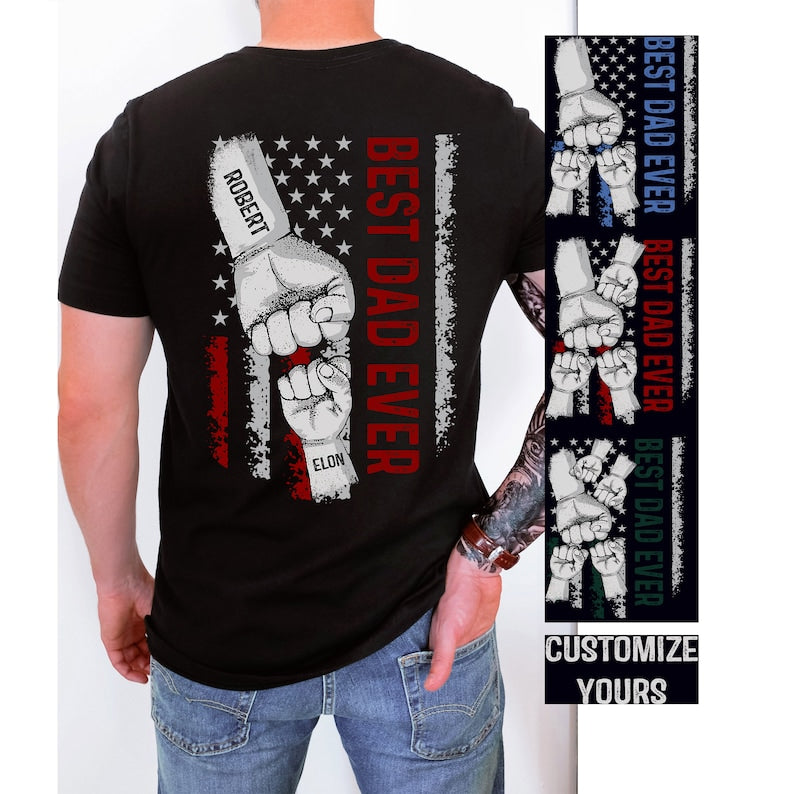 Personalized Dad Raised Fist Bump Shirt HCMD0089