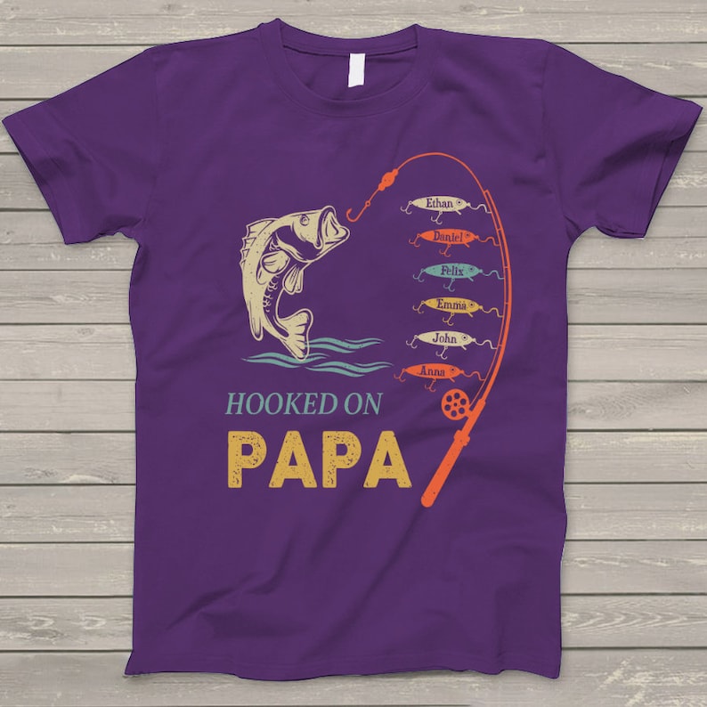 Personalized Reel Cool Papa Shirt Fishing Rod Custom Kid Names TShirt HCMD0097