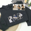 Bestickter Papa-Kapuzenpullover mit 3 benutzerdefinierten Fotos zum Vatertag HCMD0082 