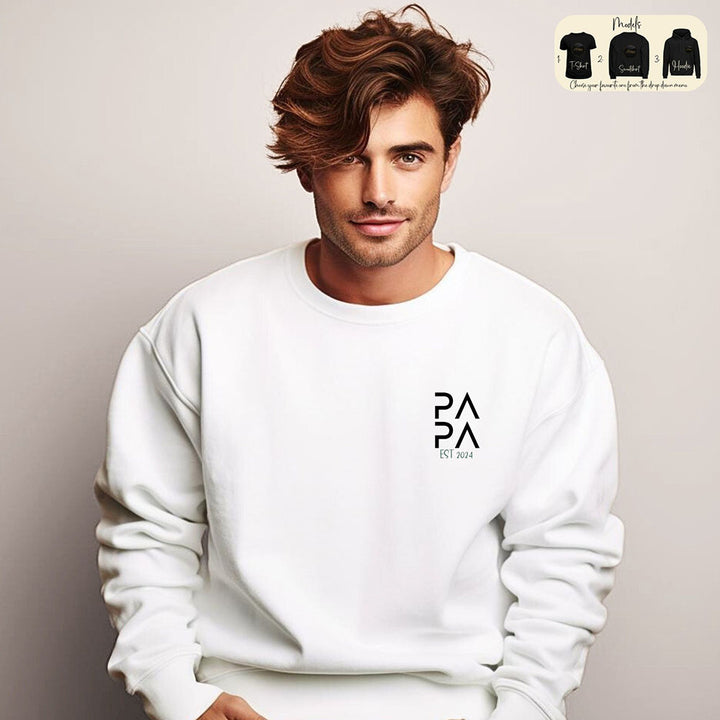 Personalized PAPA Sweatshirt Hoodie with Kid's Names Father's Day Gift New Dad Gift HCMD0123