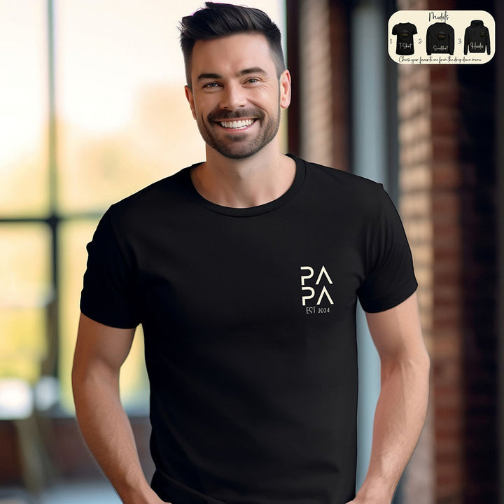 Personalized PAPA Sweatshirt Hoodie with Kid's Names Father's Day Gift New Dad Gift HCMD0123