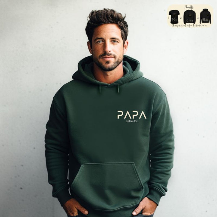 Personalized PAPA EST Sweatshirt Hoodie with Kid's Names On Sleeve Father's Day Gift HCMD0120