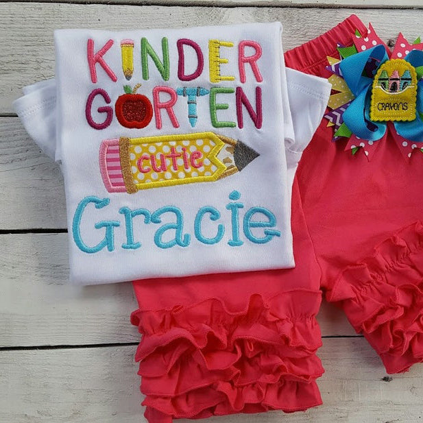 Personalized Kindergarten Shirt First Day of School Outfit Back to School Gifts