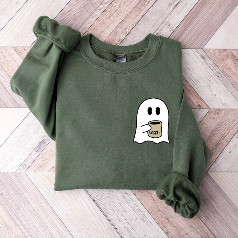 Cute Spooky Coffee Sweatshirt Halloween Party Shirt HCMD0156