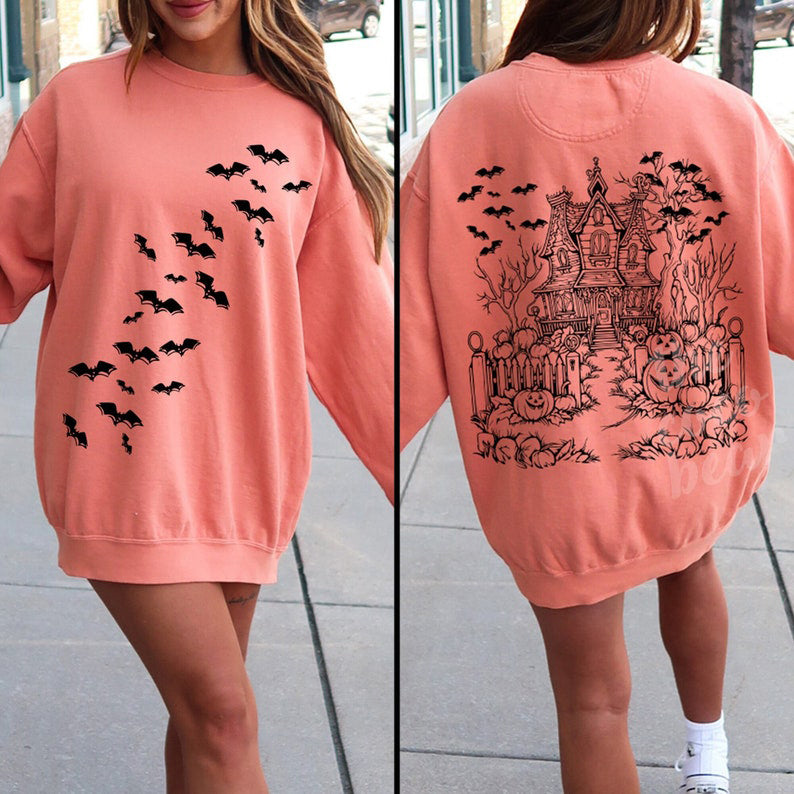 Geisterhaus Komfort Farben Halloween Sweatshirt 
