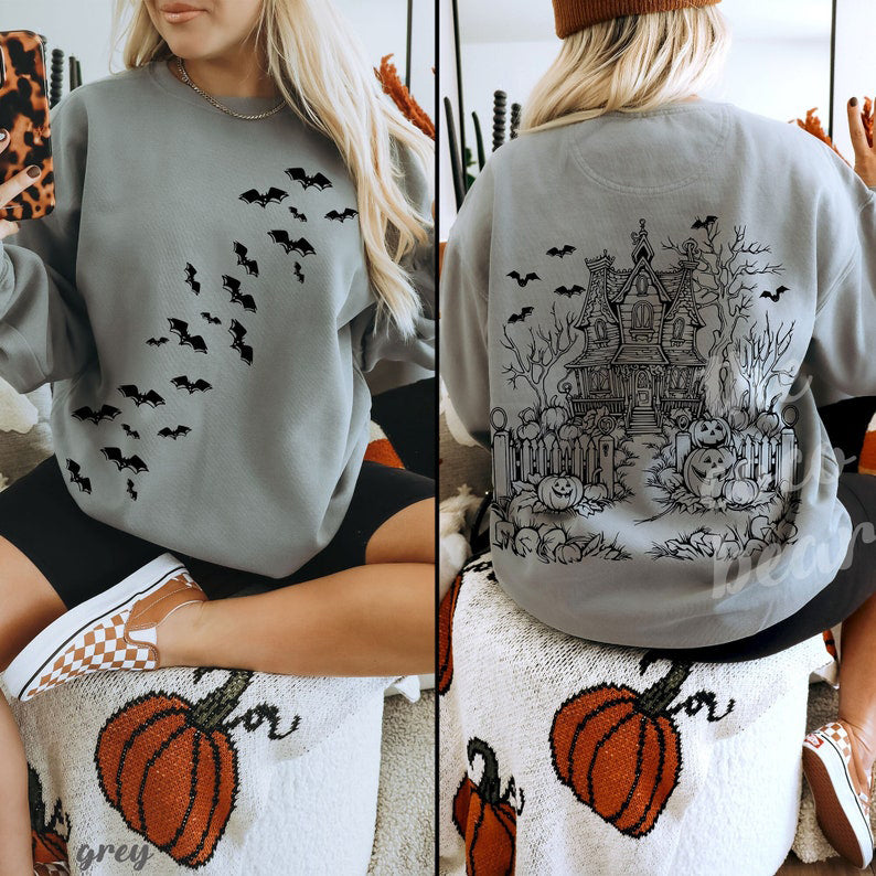 Geisterhaus Komfort Farben Halloween Sweatshirt 