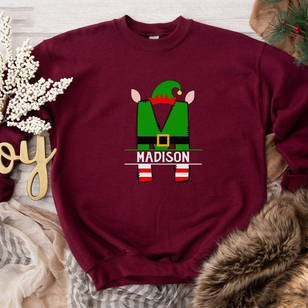 Custom Name Elf Family Matching Christmas Sweatshirts HCMD0244