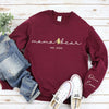 Custom Mama Bear Shirt with Kid Name on Sleeve,Mothers Day Gift