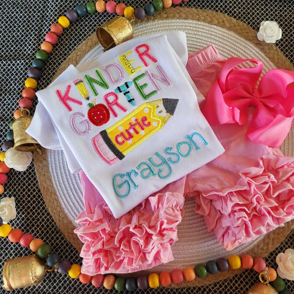 Personalized Kindergarten Shirt First Day of School Outfit Back to School Gifts