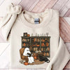 Retro Ghost Reading Books Sweatshirt Halloween Shirt HCMD0314