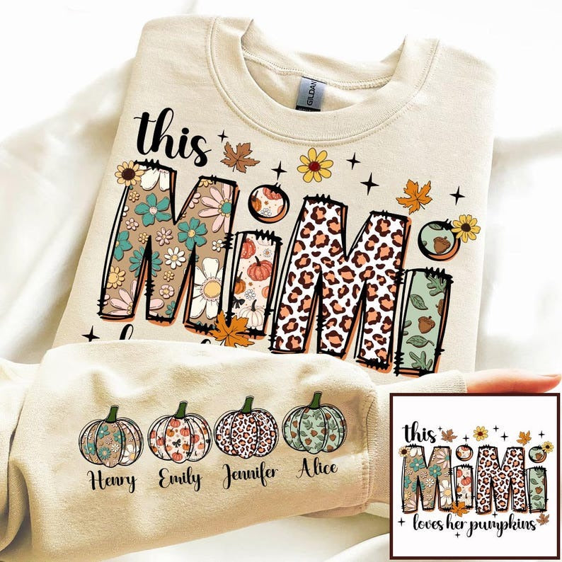 This Mama Loves Her Pumpkins Sweatshirt Personalized Thankful Mama Sweatshirt MIYO7181