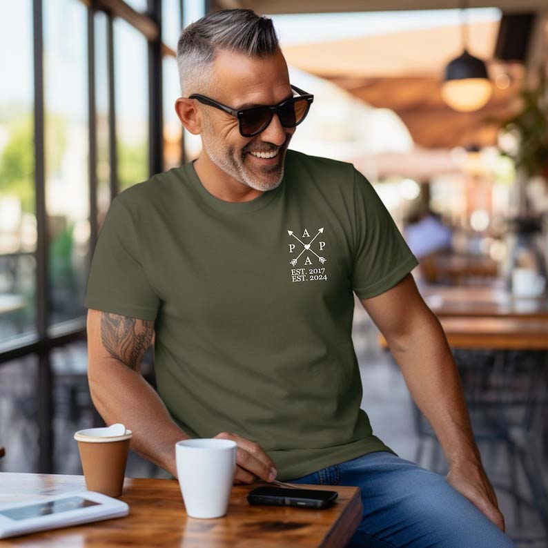 Personalised T-shirt with the Child's Name and Year of Birth Father's Day Gift HCMD0310