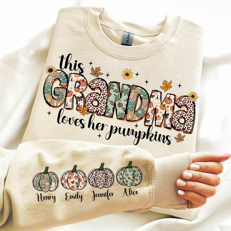 This Mama Loves Her Pumpkins Sweatshirt Personalized Thankful Mama Sweatshirt MIYO7181
