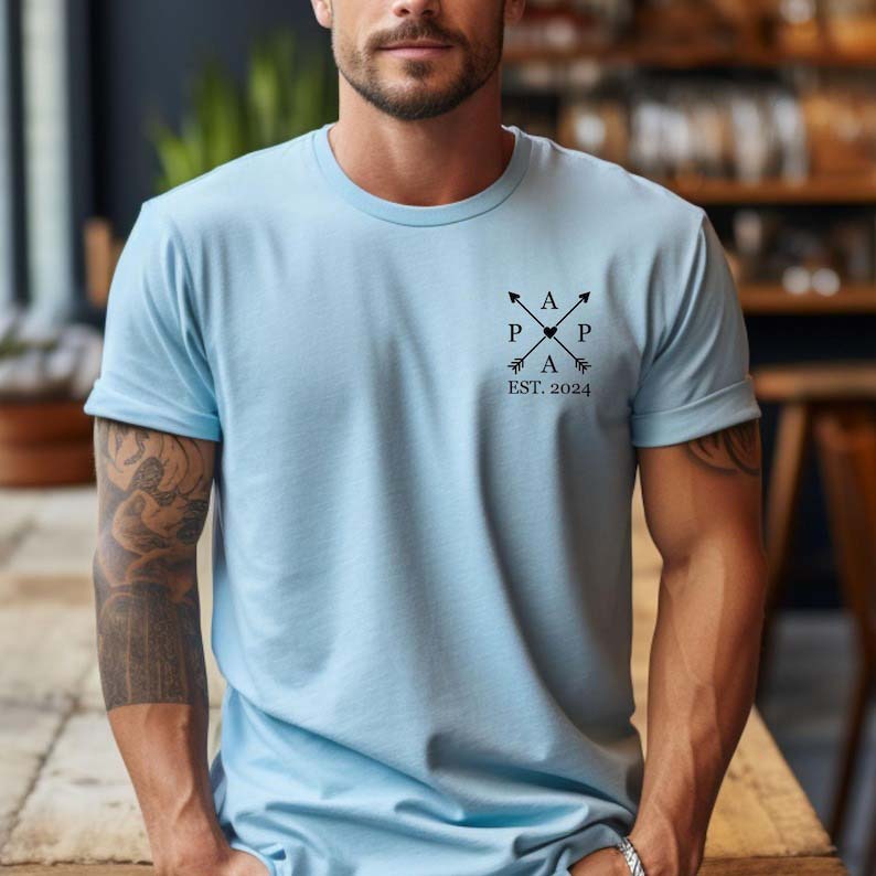 Personalised T-shirt with the Child's Name and Year of Birth Father's Day Gift HCMD0310
