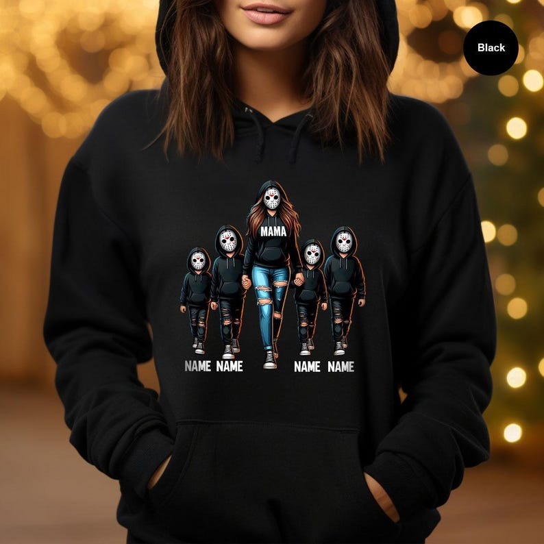 Halloween Horror Mama Custom Kids Name Sweatshirt HCMD0316